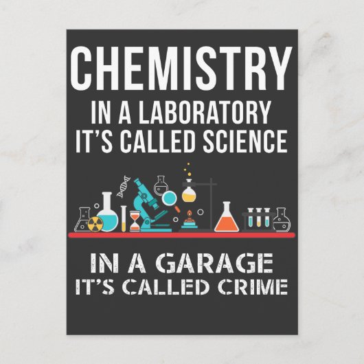 Carte Postale Laboratoire de chimie Science Garage Crime Chimist (Devant)