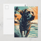 Carte Postale Labrador à la plage (Devant / Derrière)