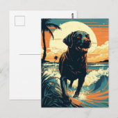 Carte Postale Labrador à la plage (Devant / Derrière)