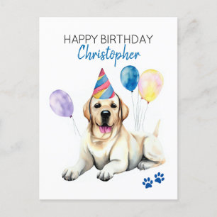 Carte Postale Labrador Chien Personnalisé Joyeux Anniversaire