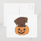 Carte Postale Labrador En Chiens Citrouilles Cutes Happy Hallowe (Devant / Derrière)
