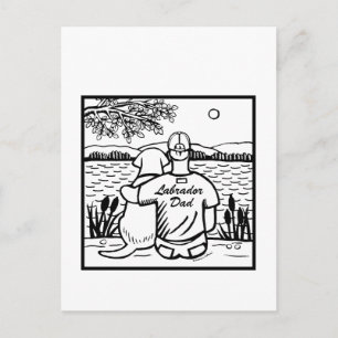 Carte Postale Labrador et papa