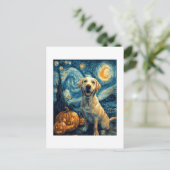 Carte Postale Labrador jaune (2) (Debout devant)