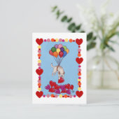 Carte Postale Labrador jaune collectionnant LOVE (encadré) (Debout devant)