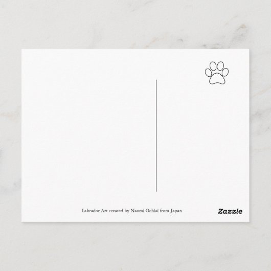 Carte Postale Labrador jaune et vert Hi (Dos)