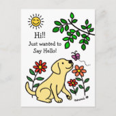 Carte Postale Labrador jaune et vert Hi (Devant)