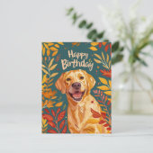 Carte Postale Labrador Joyeux anniversaire (Debout devant)