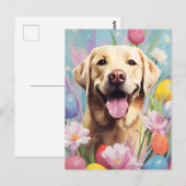 Carte Postale Labrador Joyeux Pâques (Devant / Derrière)