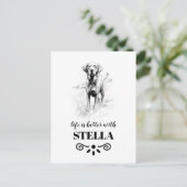 Carte Postale Labrador Life est meilleur avec Custom Dog Name (Debout devant)