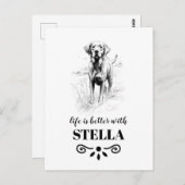 Carte Postale Labrador Life est meilleur avec Custom Dog Name (Devant / Derrière)