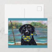 CARTE POSTALE LABRADOR NOIR (Devant / Derrière)