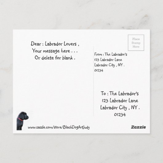 Carte Postale Labrador noir - Avez-vous dit Cupcakes - Amateur d (Dos)