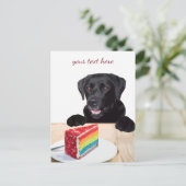 Carte Postale Labrador noir - Joyeux anniversaire - Merci - Chie (Debout devant)