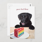 Carte Postale Labrador noir - Joyeux anniversaire - Merci - Chie (Devant / Derrière)