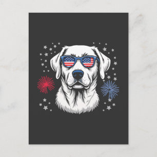 Carte Postale Labrador patriotique avec lunettes USA