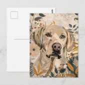 Carte Postale Labrador Portrait Art (Devant / Derrière)