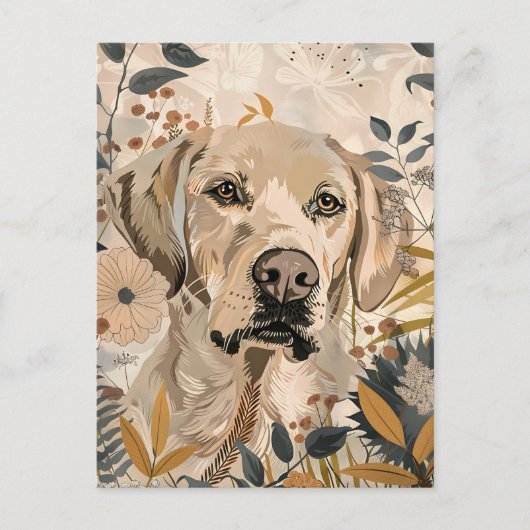 Carte Postale Labrador Portrait Art (Devant)