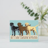 Carte Postale Labrador Retriever 3 couleurs (Debout devant)