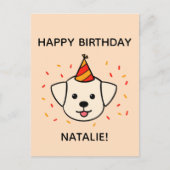 Carte Postale Labrador Retriever Chien | Orange voeux d'annivers (Devant)