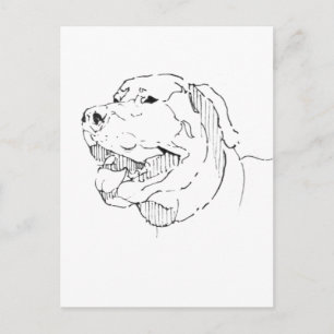 Carte postale Labrador Retriever - Encre dessinée 