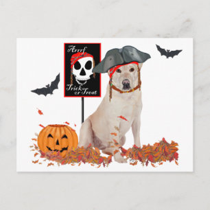 Carte Postale Labrador Retriever jaune Halloween
