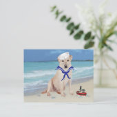 Carte Postale Labrador Retriever Jaune Marin (Debout devant)