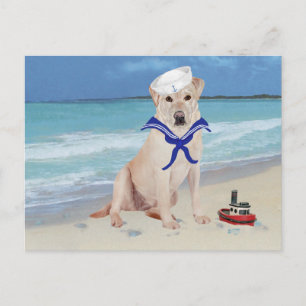 Carte Postale Labrador Retriever Jaune Marin