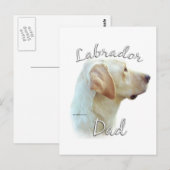 Carte Postale Labrador Retriever (jaune) Papa 2 (Devant / Derrière)