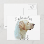 Carte Postale Labrador Retriever (jaune) Papa 2 (Devant / Derrière)