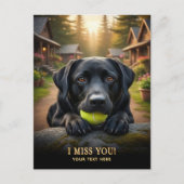 Carte postale Labrador Retriever Je vous manque (Devant)