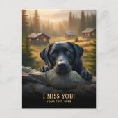 Carte postale Labrador Retriever Je vous manque (Devant)