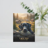 Carte postale Labrador Retriever Je vous manque (Debout devant)