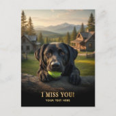 Carte postale Labrador Retriever Je vous manque (Devant)