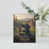 Carte postale Labrador Retriever Je vous manque (Debout devant)