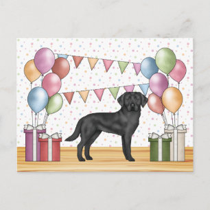 Carte Postale Labrador Retriever noir Lab Dog Anniversaire Color
