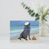 Carte Postale Labrador Retriever Noir Marin (Debout devant)