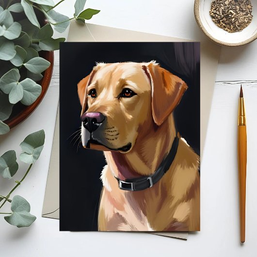 Carte Postale Labrador Retriever | Peinture de chien animal de c