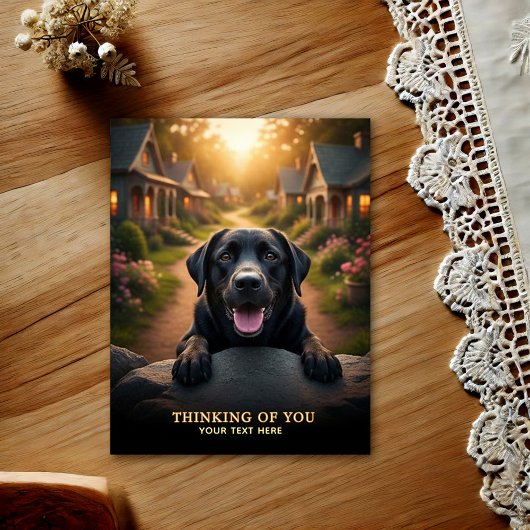 Carte postale Labrador Retriever Pensant à Vous