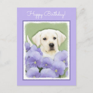 Carte Postale Labrador Retriever Puppy Painting Original Chien A