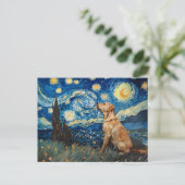 Carte Postale Labrador Retriever Yellow Lab Chien Starry Night (Debout devant)