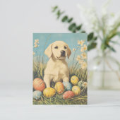 Carte Postale Labrador Vintage Pâques (Debout devant)