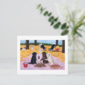 Carte Postale Labradors Automne Amusement (Debout devant)