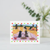 Carte Postale Labradors Automne Fun (point) (Debout devant)
