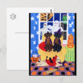 Carte Postale Labradors du parti Halloween ! (Devant / Derrière)