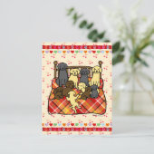 Carte Postale Labradors sur lit King Size (Debout devant)