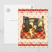Carte Postale Labradors sur lit King Size (Devant / Derrière)