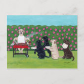 Carte Postale Labs de fête BBQ dans le jardin d'Azalée (Devant)