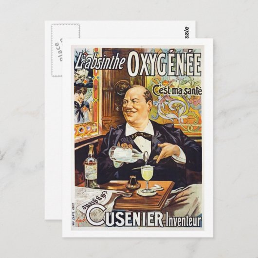 Carte Postale L'Absinthe Cusenier (Devant / Derrière)
