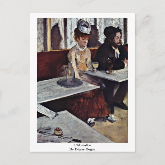 Carte Postale L'Absinthe Par Edgar Degas (Devant)