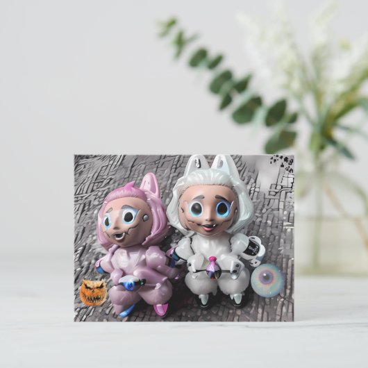 Carte Postale Labubu Tricks et Traitements (Debout devant)